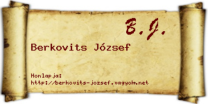 Berkovits József névjegykártya