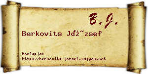 Berkovits József névjegykártya