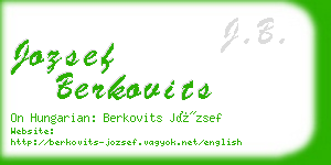jozsef berkovits business card